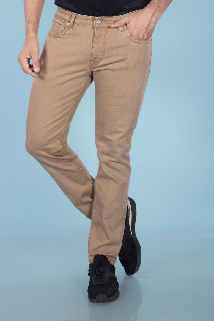 Custom made British Khaki mens slim fit jeans