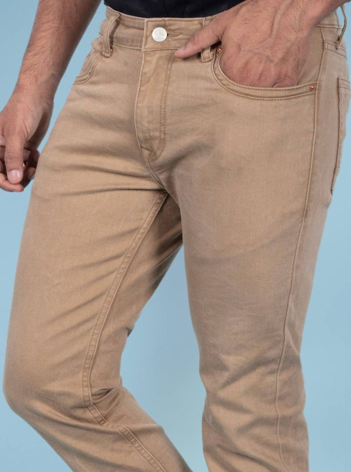 Custom made British Khaki mens slim fit jeans