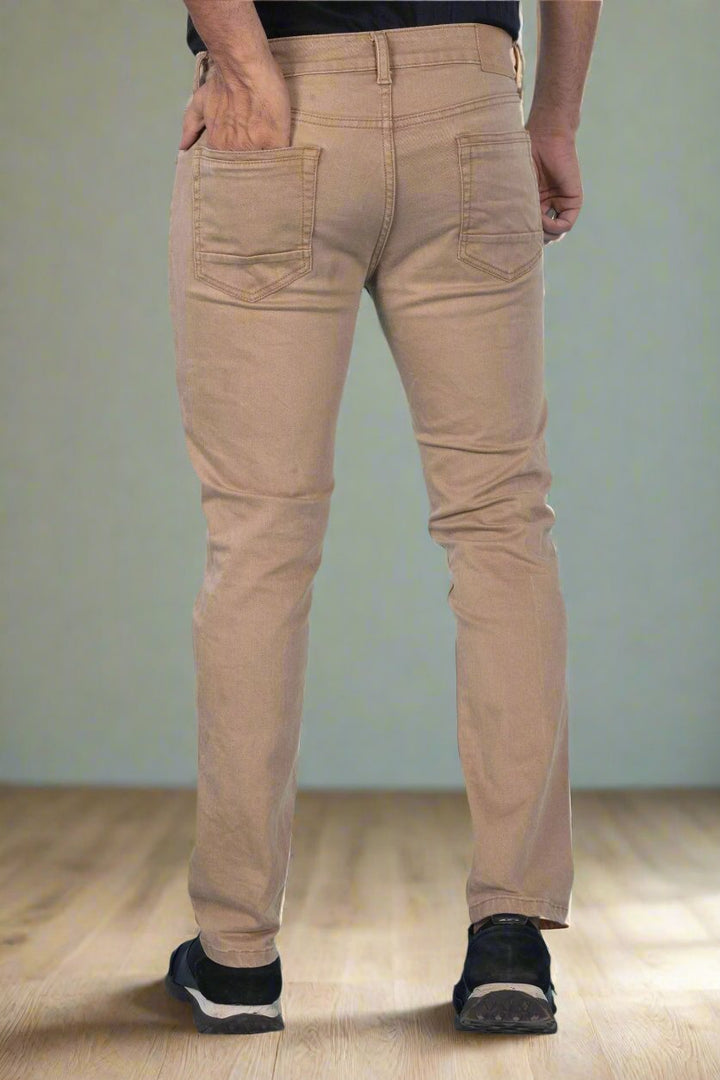 Custom made British Khaki Straight Fit Jeans for Men