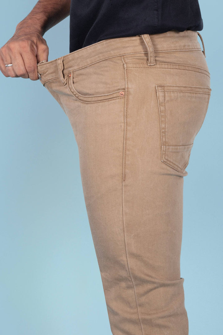 Custom made British Khaki mens slim fit jeans