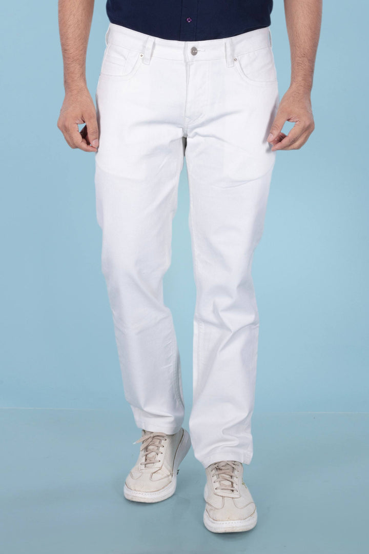 Custom made Pure White Straight Fit Jeans for Men