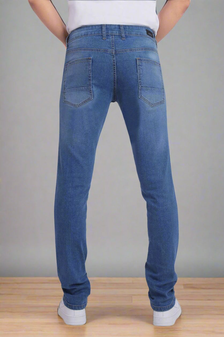 Custom made Mid blue mens slim fit jeans