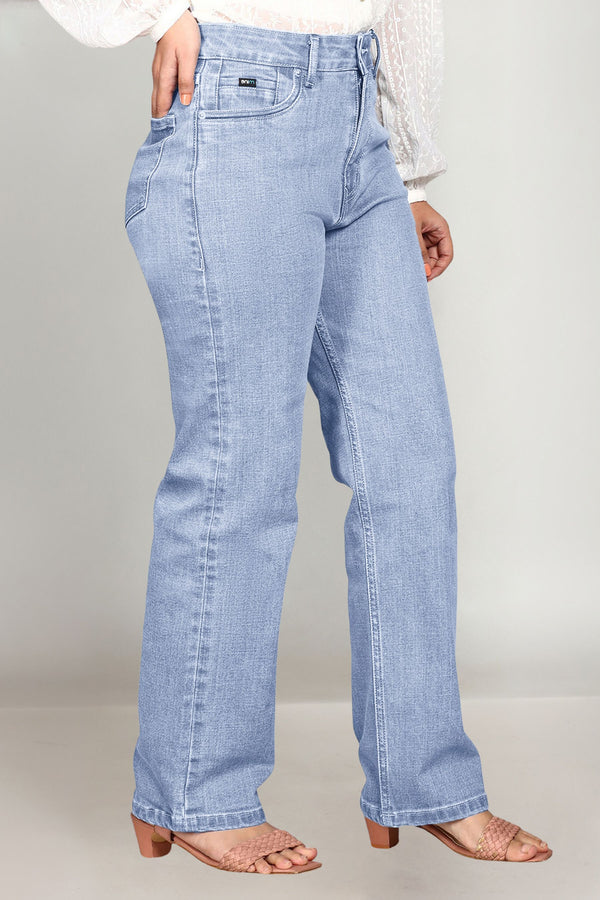 Custom Made Glacier Blue Women's Straight Fit Jeans