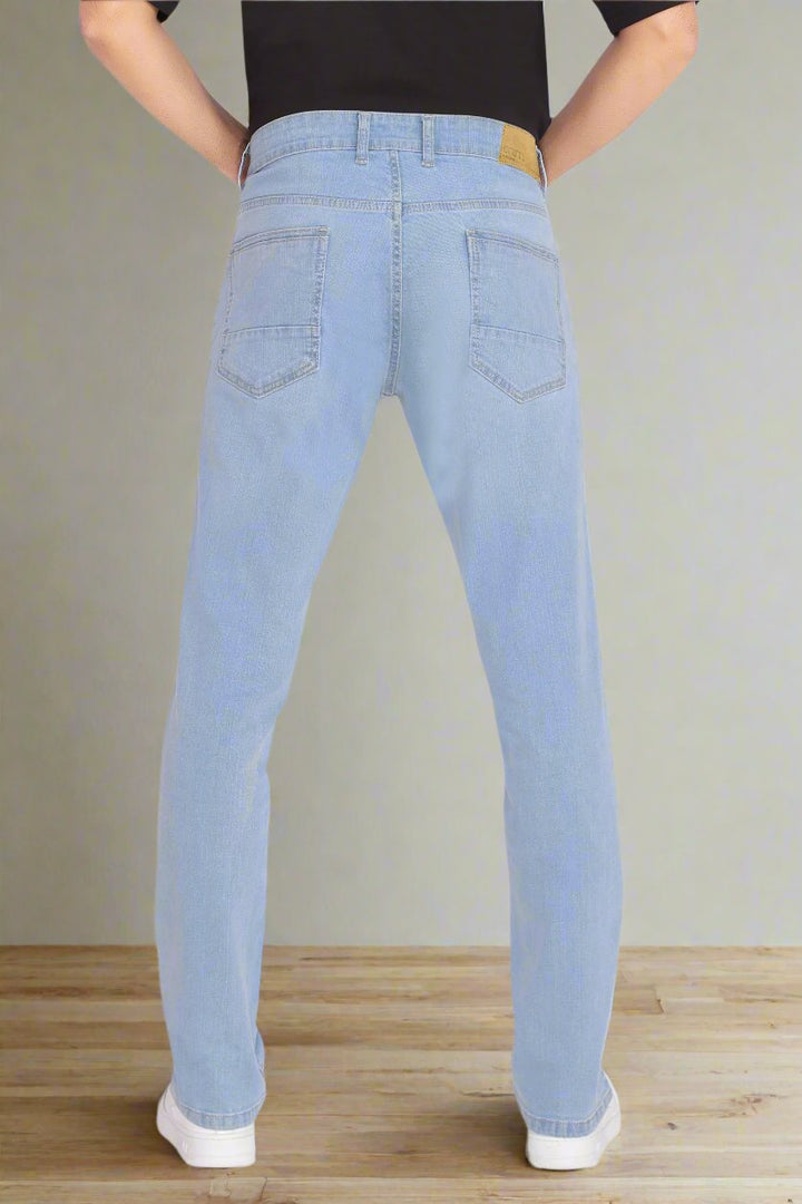 Custom made Glacier Blue Straight Fit Jeans for Men