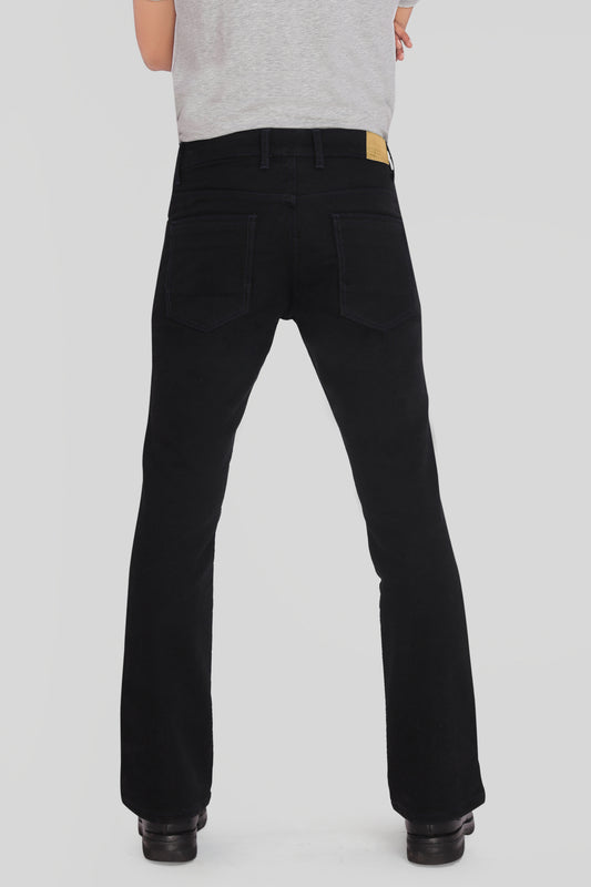 Custom made Pure Black Mens Bootcut Jeans