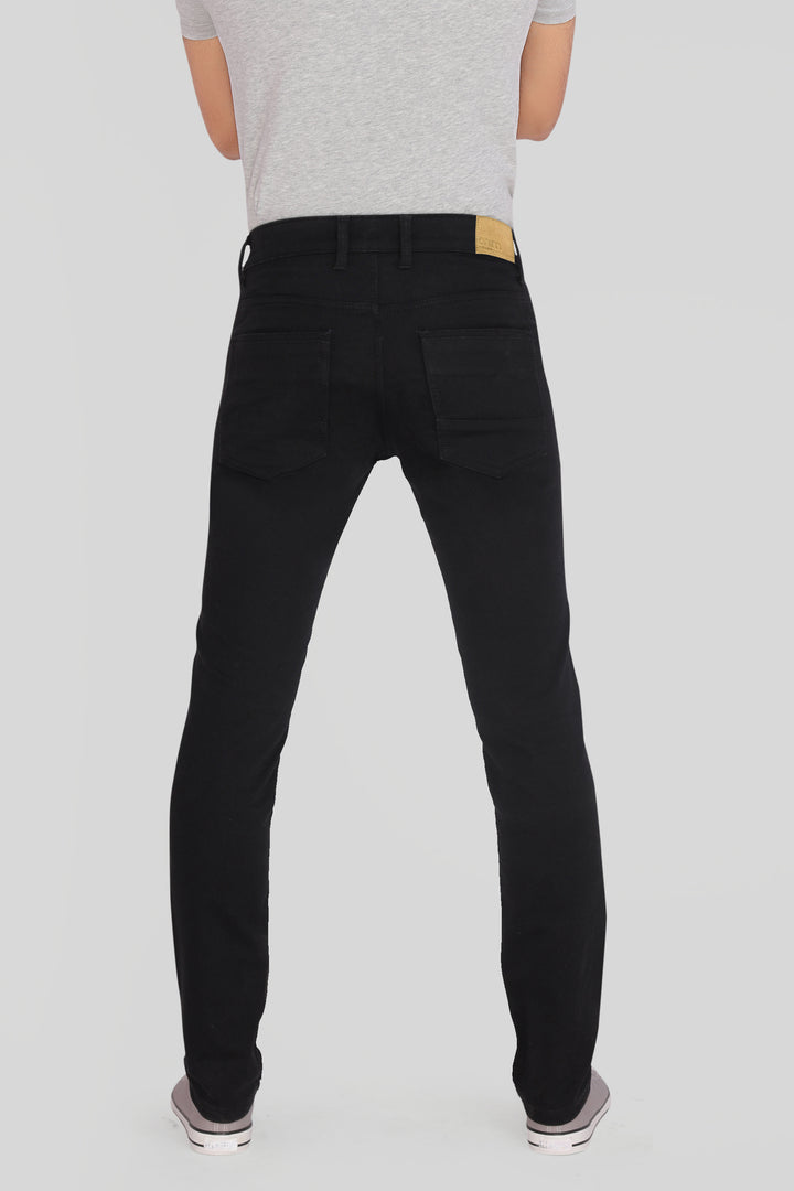 Custom Made Pure Black Men's Skinny Fit Jeans