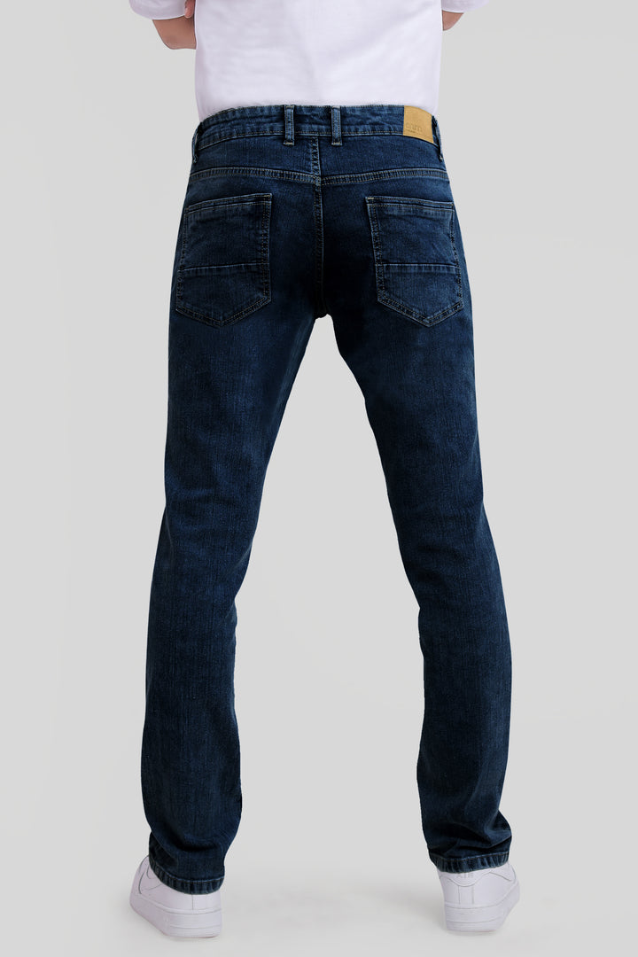 Custom made Deep space Blue Straight Fit Jeans for Men