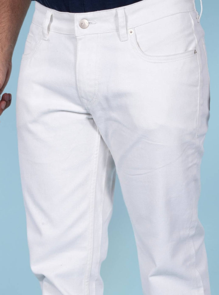 Custom made Pure White Straight Fit Jeans for Men