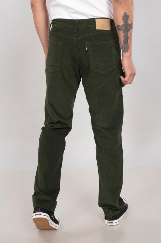 Custom made olive green Men's Straight Fit Corduroy