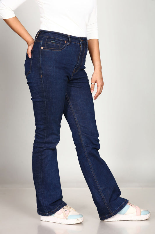 Custom Made Deep Space Blue  Women's Boot Cut Jeans