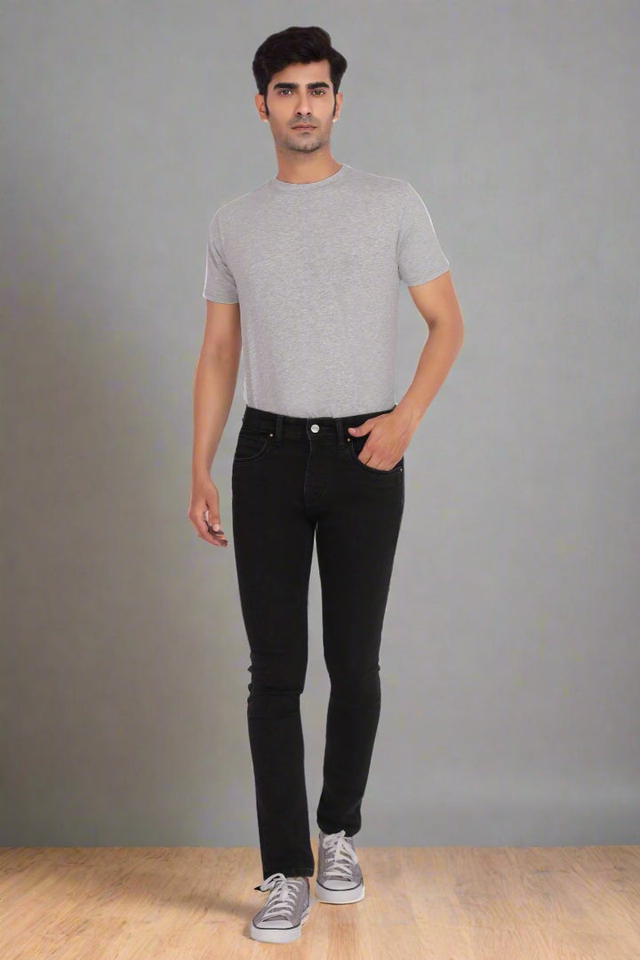 Custom made Carbon Black mens slim fit jeans