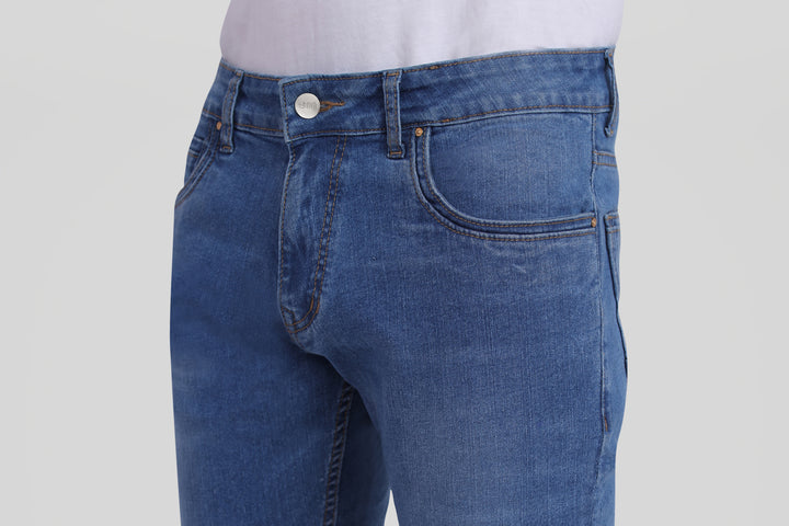 Custom made Mid blue mens slim fit jeans