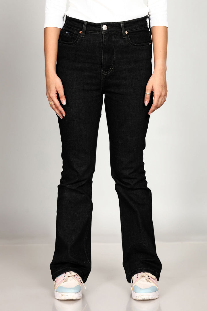 Custom made Carbon Black Women Boot Cut fit jeans