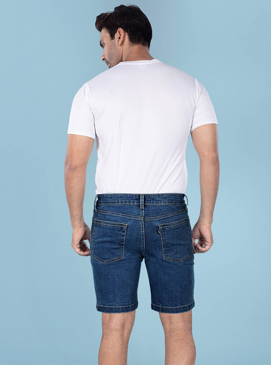 Deep Space Blue Denim Shorts