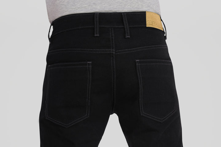 Custom Made Pure Black Men's Skinny Fit Jeans