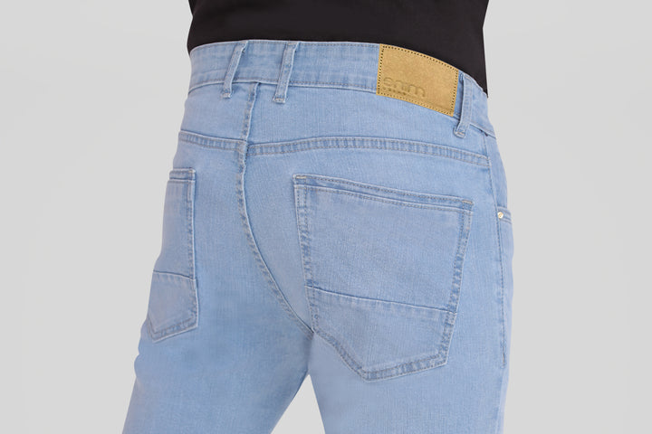 Custom made Glacier Blue mens slim fit jeans