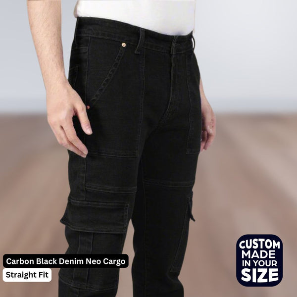 Custom Made Carbon Black Men's Neo Straight Fit Cargo