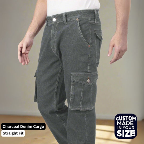 Custom Made Charcoal Men's Straight Fit Cargo