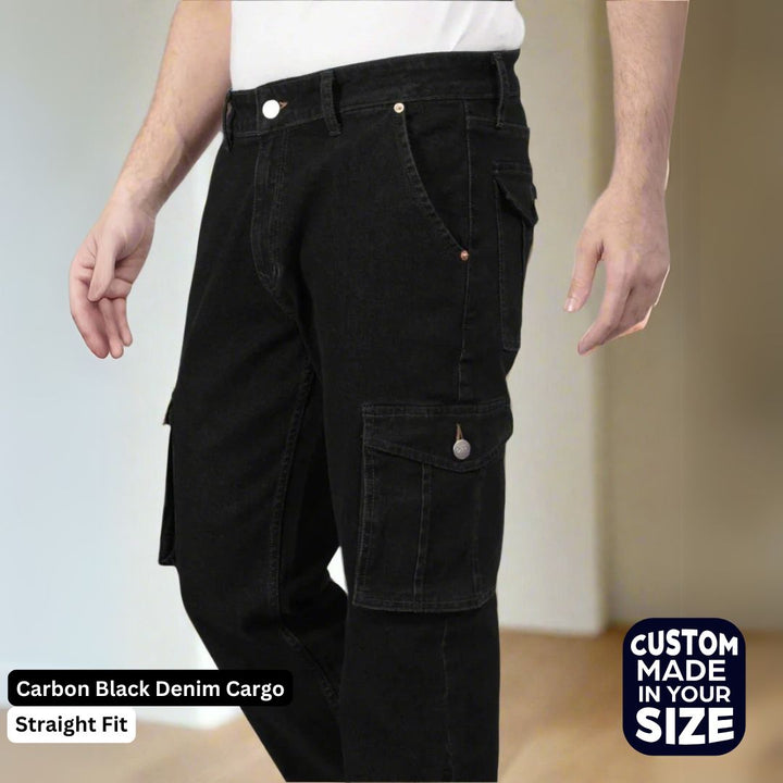 Custom Made Carbon Black Men's Straight Fit Cargo