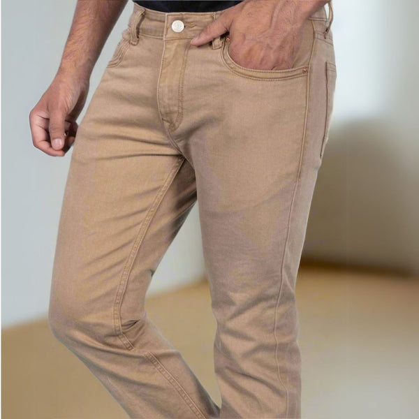 Custom made British Khaki mens slim fit jeans