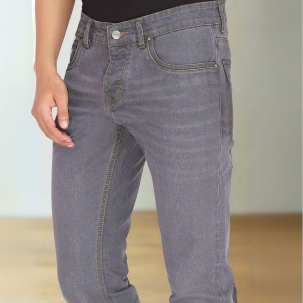 Custom made Charcoal Straight Fit Jeans for Men