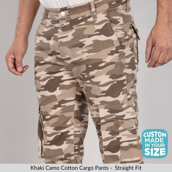 Khaki Camo Stretch Cargo Pants