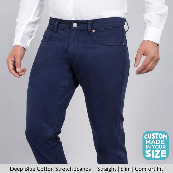 Deep Blue Cotton Stretch Jeanos