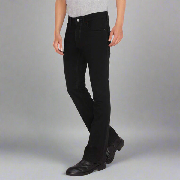 Custom made Pure Black Mens Bootcut Jeans